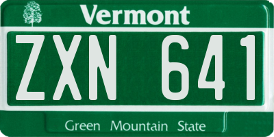 VT license plate ZXN641