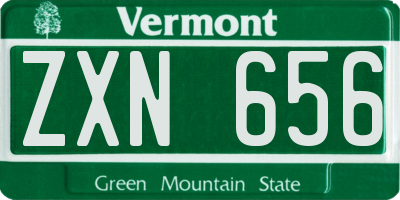 VT license plate ZXN656