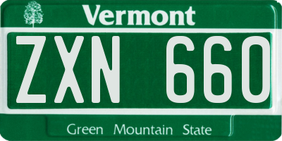 VT license plate ZXN660