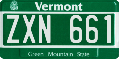 VT license plate ZXN661