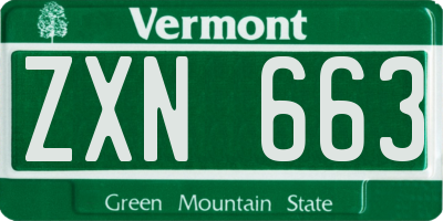 VT license plate ZXN663