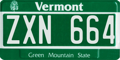 VT license plate ZXN664