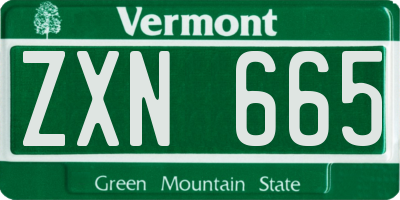 VT license plate ZXN665