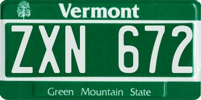 VT license plate ZXN672