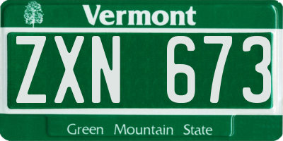 VT license plate ZXN673