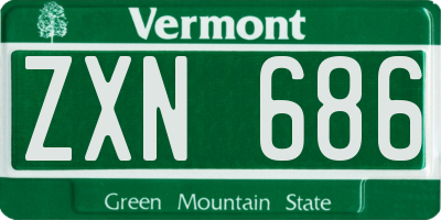 VT license plate ZXN686