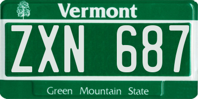 VT license plate ZXN687