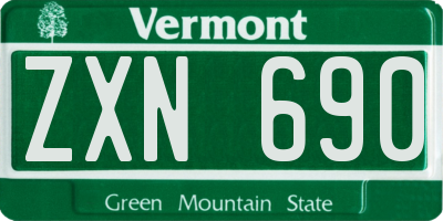 VT license plate ZXN690