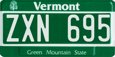VT license plate ZXN695