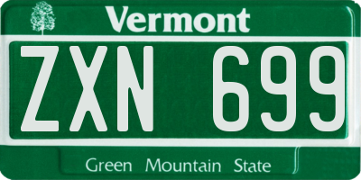 VT license plate ZXN699