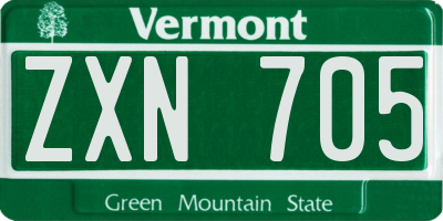 VT license plate ZXN705