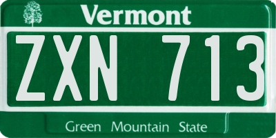 VT license plate ZXN713