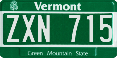 VT license plate ZXN715