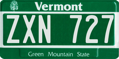 VT license plate ZXN727