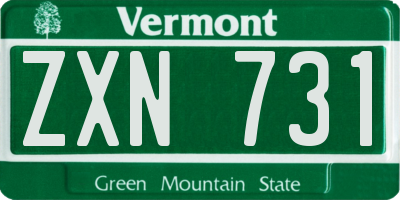 VT license plate ZXN731