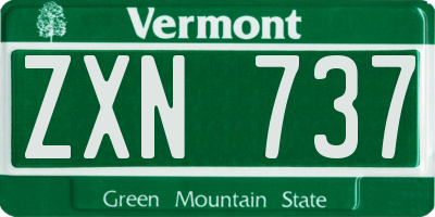 VT license plate ZXN737