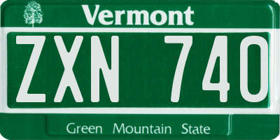 VT license plate ZXN740