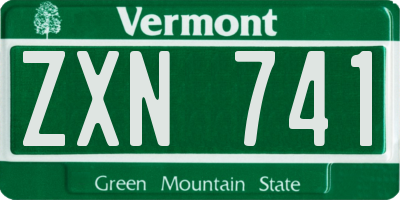 VT license plate ZXN741