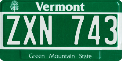 VT license plate ZXN743