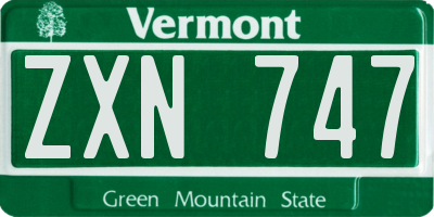 VT license plate ZXN747