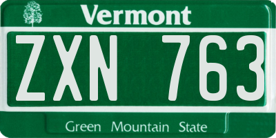 VT license plate ZXN763