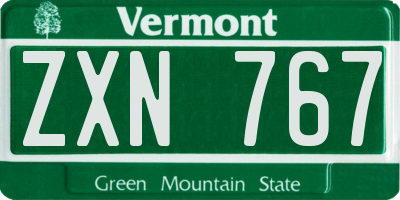 VT license plate ZXN767