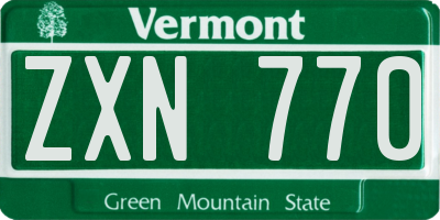 VT license plate ZXN770