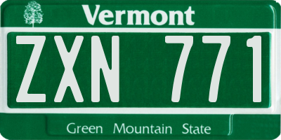 VT license plate ZXN771