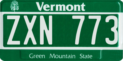 VT license plate ZXN773