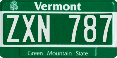 VT license plate ZXN787