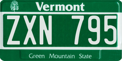 VT license plate ZXN795