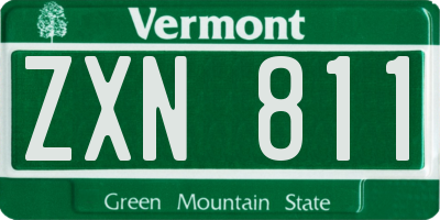 VT license plate ZXN811