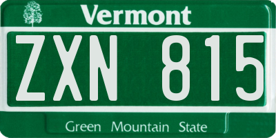 VT license plate ZXN815