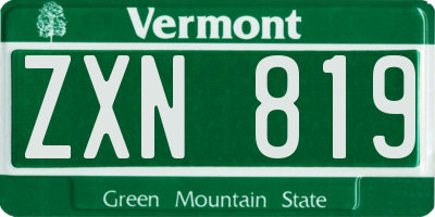 VT license plate ZXN819