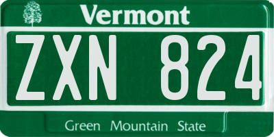 VT license plate ZXN824