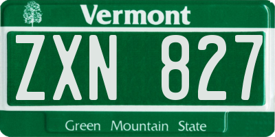 VT license plate ZXN827