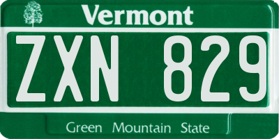 VT license plate ZXN829