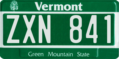 VT license plate ZXN841