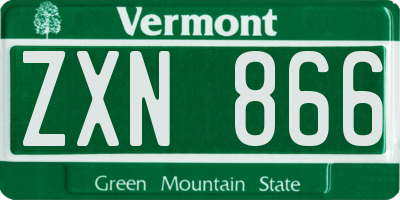 VT license plate ZXN866