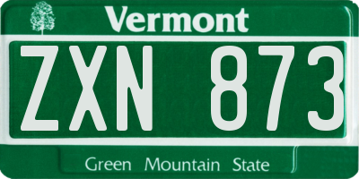 VT license plate ZXN873