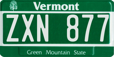 VT license plate ZXN877