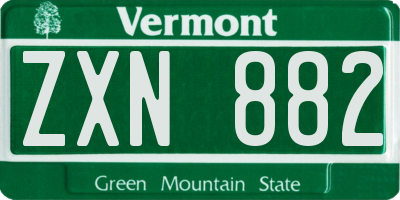 VT license plate ZXN882