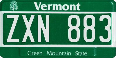 VT license plate ZXN883