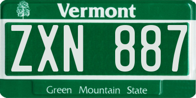 VT license plate ZXN887