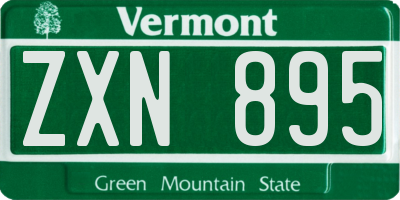 VT license plate ZXN895