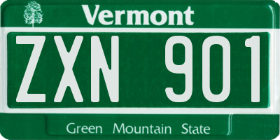 VT license plate ZXN901
