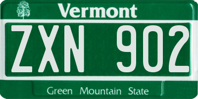VT license plate ZXN902