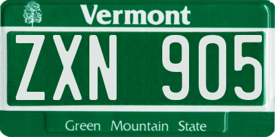 VT license plate ZXN905
