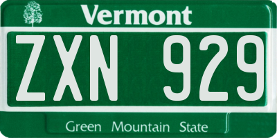 VT license plate ZXN929