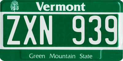 VT license plate ZXN939
